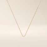 14k solid gold lip chain necklace with a soft curved link design. A unique and modern gold chain. Great for layering or wearing every day.