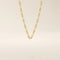 14k solid gold slim Figaro chain necklace with alternating short and long links. A classic and lightweight gold chain. Perfect for layering or daily wear.