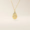 14k solid gold teardrop pendant necklace featuring a single tiny moissanite in the center. Minimalist and timeless jewelry design. Perfect for everyday wear.