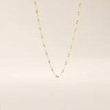 14k solid gold textured chain necklace with subtle shine and detailed finish. A classic gold chain with a unique touch. Great for everyday wear or layering.