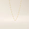 14k solid gold textured chain necklace with subtle shine and detailed finish. A classic gold chain with a unique touch. Great for everyday wear or layering.
