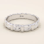 14K SOLID GOLD UNIQUE BUMPY WAVE UNISEX DESIGN ALLIANCE WEDDING BAND
