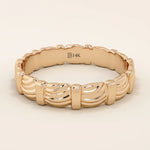 14K SOLID GOLD UNIQUE BUMPY WAVE UNISEX DESIGN ALLIANCE WEDDING BAND