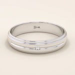 14K SOLID GOLD FLUSH SET SOLO MOISSANITE ALLIANCE WEDDING BAND