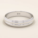 14K SOLID GOLD FLUSH SET SOLO MOISSANITE ALLIANCE WEDDING BAND