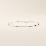 14k solid white gold bracelet with polished bar segments integrated into a fine chain, combining contemporary geometry with a refined shine.
