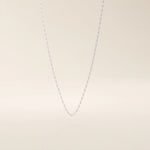 14k solid white gold mariner chain necklace with alternating oval links and flat bar sections, delivering a sleek, maritime-inspired look with a modern polish.

