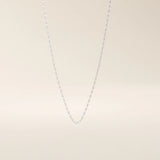 14k solid white gold mariner chain necklace with alternating oval links and flat bar sections, delivering a sleek, maritime-inspired look with a modern polish.
