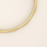 14k solid yellow gold bangle bracelet with a sleek faceted design, featuring geometric angled cuts that reflect light beautifully for a modern, sophisticated look.
