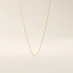 14k solid yellow gold mariner chain necklace featuring flat, polished interlocking links with signature bar accents, offering a classic yet refined nautical-inspired design.
