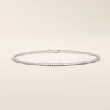 14k white gold bracelet featuring a fine wheat chain with intricate interwoven links.
