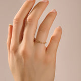 14k Solid Gold Lab Diamond Rosary Ring
