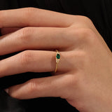 Oval Emerald Slim Gemstone Ring