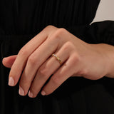 14k Solid Gold Lab Diamond Leaf Ring