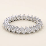 14K SOLID GOLD PAVE ETERNITY PEAR MOISSANITE STACKABLE WEDDING RING FOR WOMEN