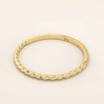 14k solid gold half twisted band stacking ring for women