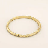 14k solid gold half twisted band stacking ring for women