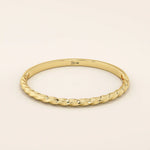 14k solid gold half twisted band stacking ring for women