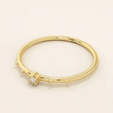 14K SOLID GOLD TINY SOLO MOISSANITE STACKING PROMISE RING FOR WOMEN