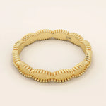 UNISEX DESIGN 14K SOLID GOLD TEXTURED WAVY MILGRAIN WEDDING BAND