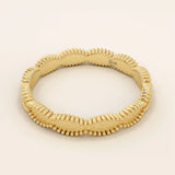 UNISEX DESIGN 14K SOLID GOLD TEXTURED WAVY MILGRAIN WEDDING BAND