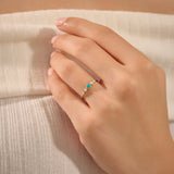 Dainty Turquoise Pinky Ring for Women