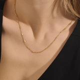 Bar Chain Necklace in Gold