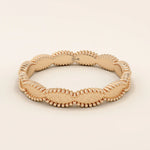 UNISEX DESIGN 14K SOLID GOLD TEXTURED WAVY MILGRAIN WEDDING BAND