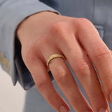 Flower Pattern Gold Wedding Band