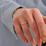 Pave Zigzag Gold Wedding Band