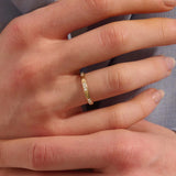 Trio Pattern Wedding Band in Gold