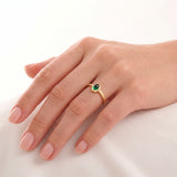 Oval Emerald Dome Engagement Ring