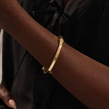 14k Gold Square Bangle Bracelet