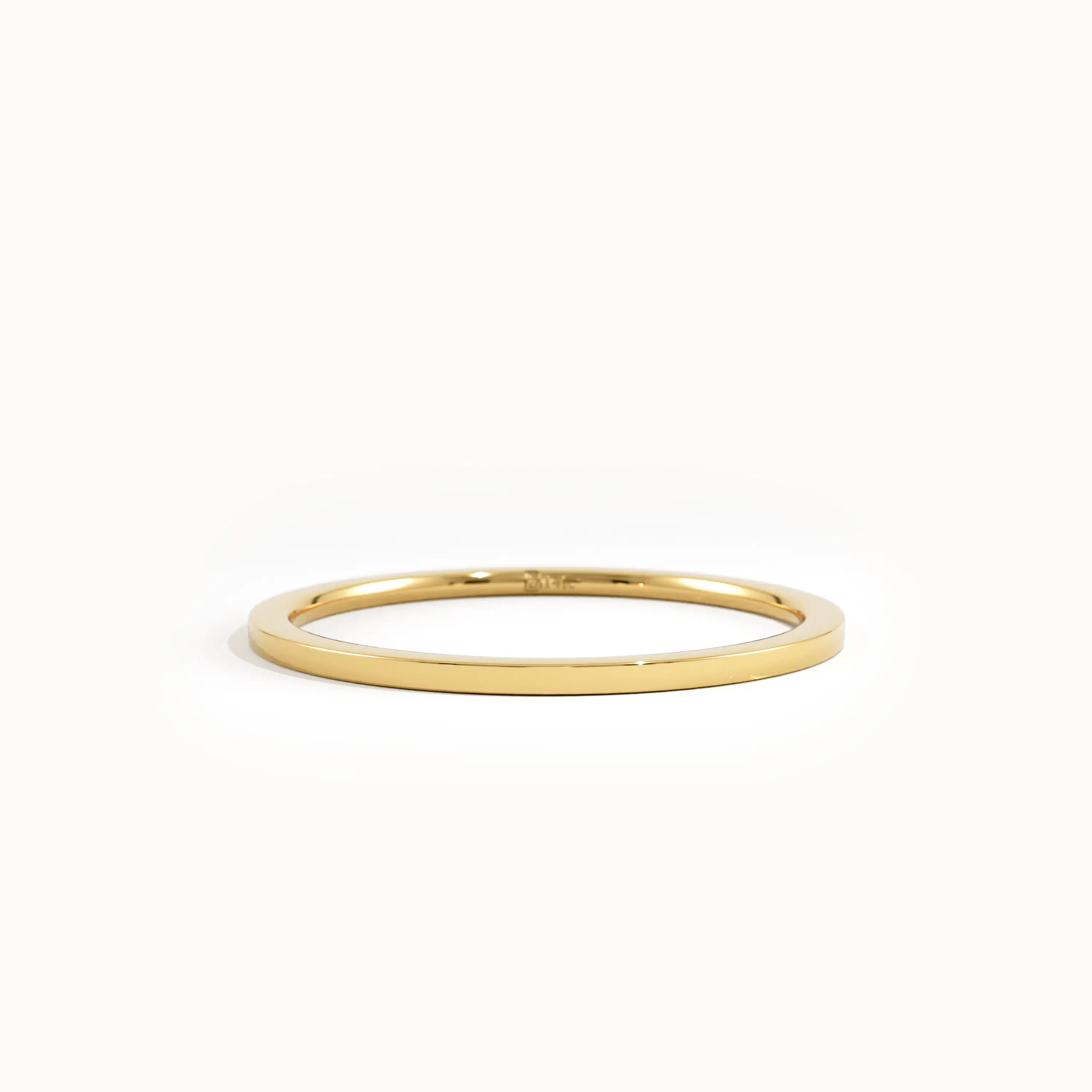 14K Solid Gold Simple Stacking Ring for Women - BRENNMORE 