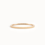 14K Solid Gold Simple Stacking Ring for Women - BRENNMORE 