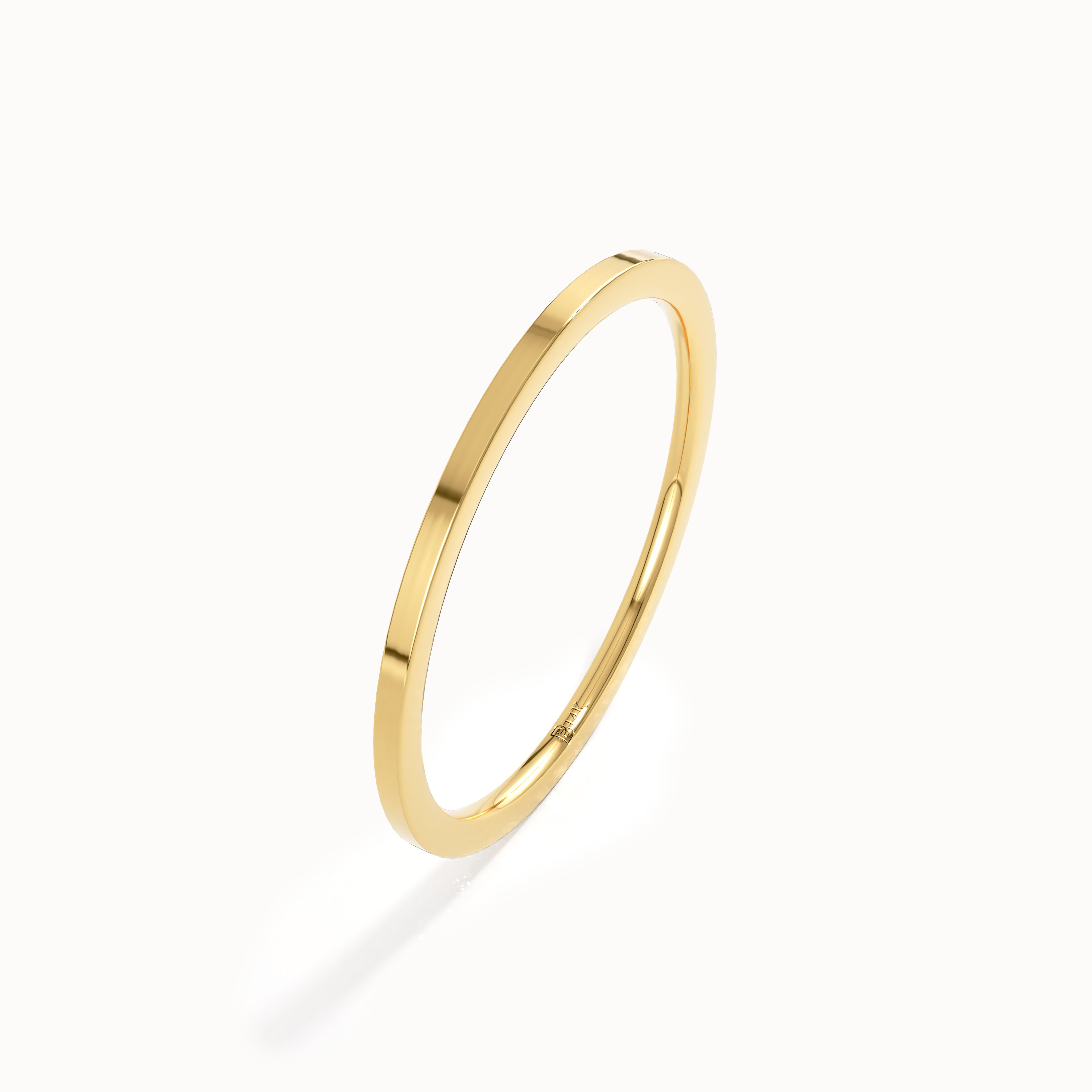 14K Solid Gold Simple Stacking Ring - BRENNMORE 