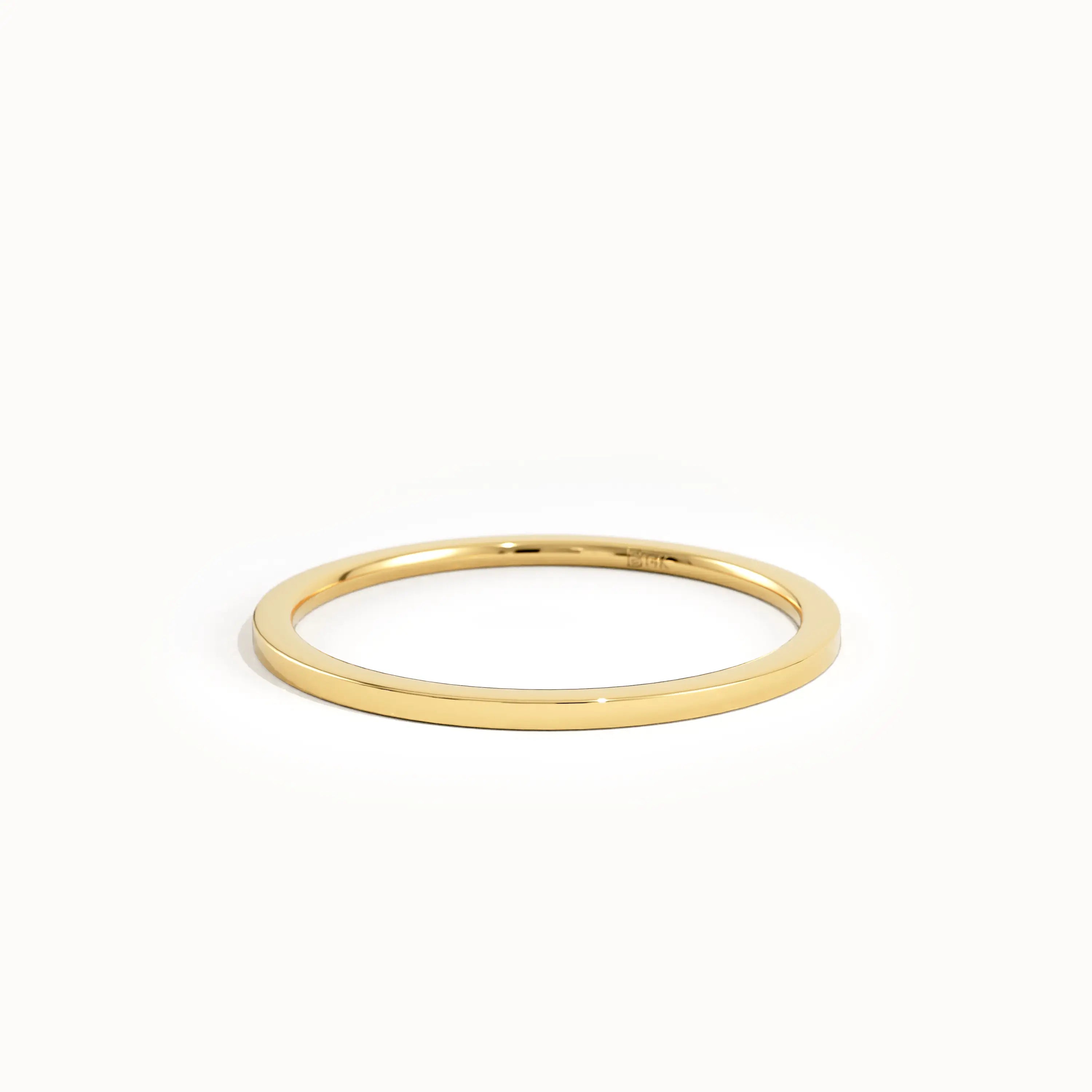 14K Solid Gold Simple Stacking Ring for Women - BRENNMORE 