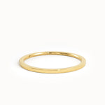 14K Solid Gold Simple Stacking Ring for Women - BRENNMORE 