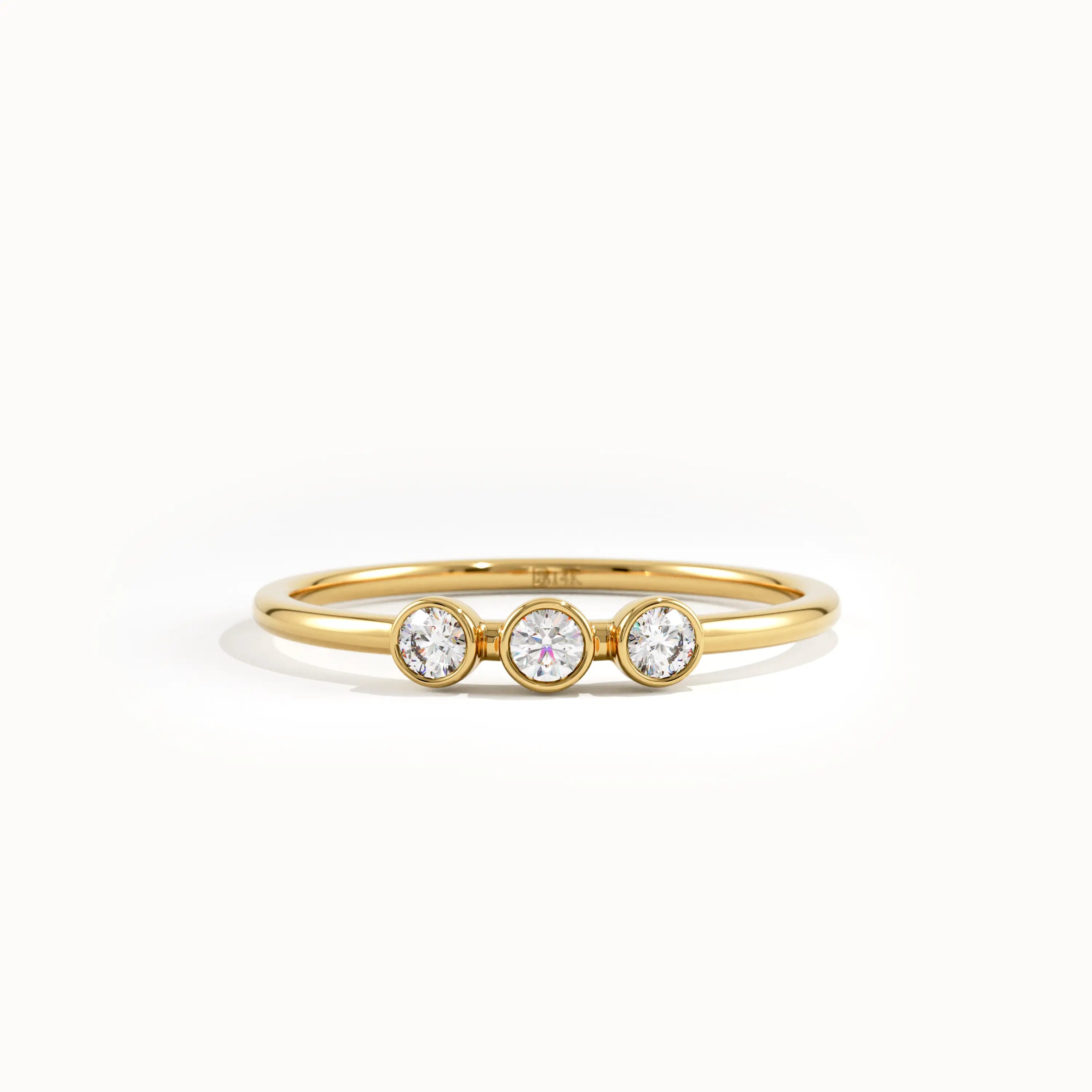 Bezel Lab Diamond Stackable Ring for Women - BRENNMORE