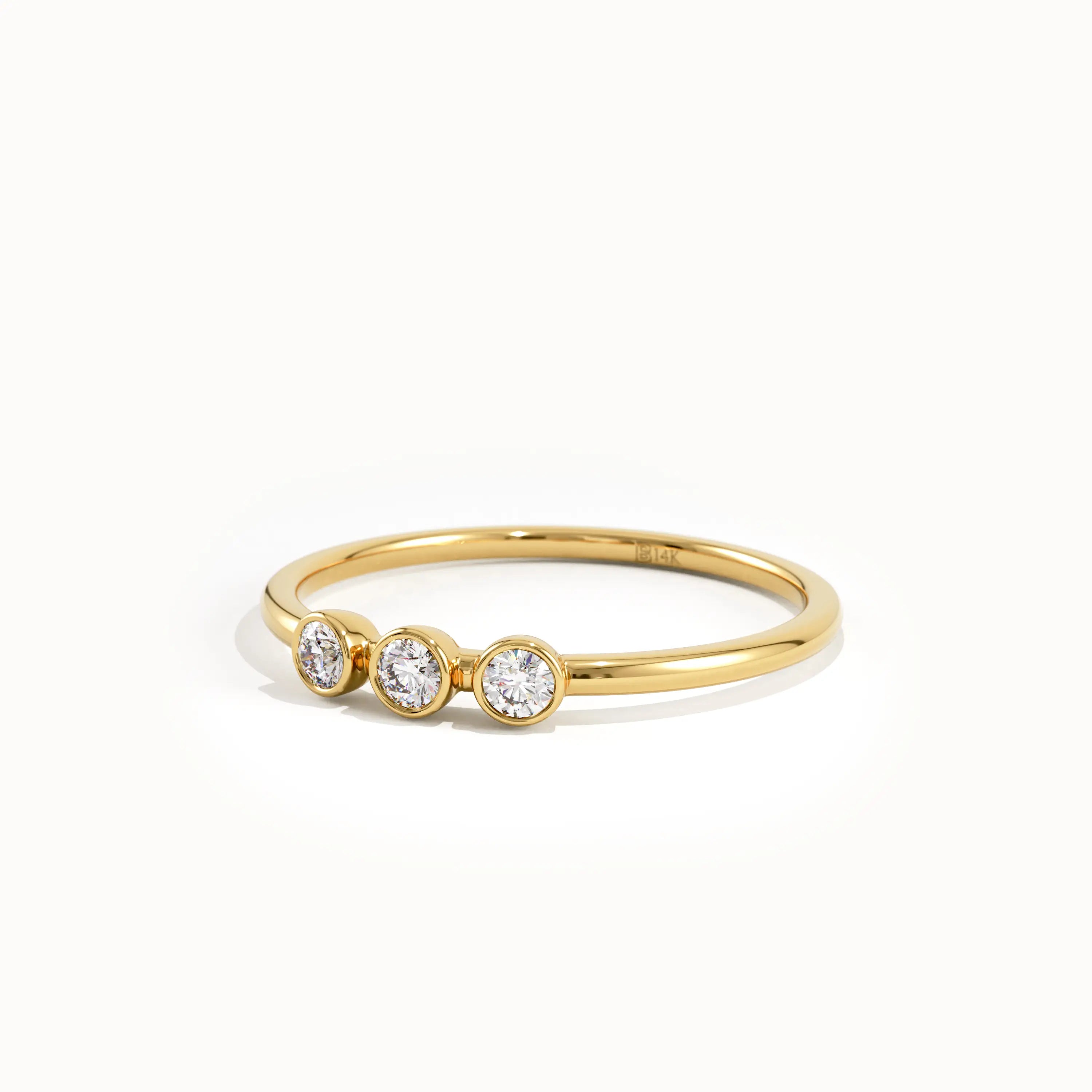Bezel Lab Diamond Stackable Ring for Women - BRENNMORE 