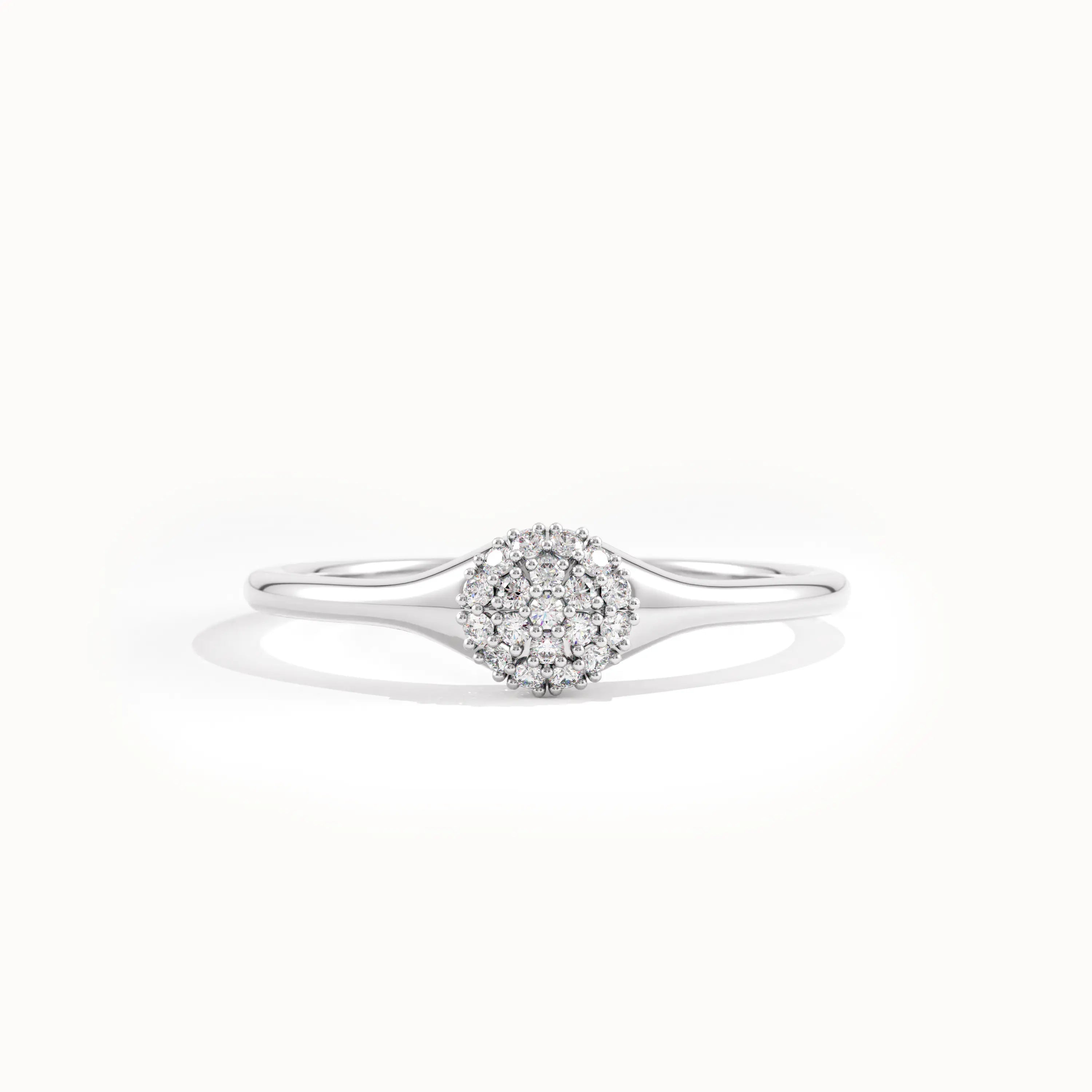 Pave Lab Diamond Pinky Ring for Women - BRENNMORE