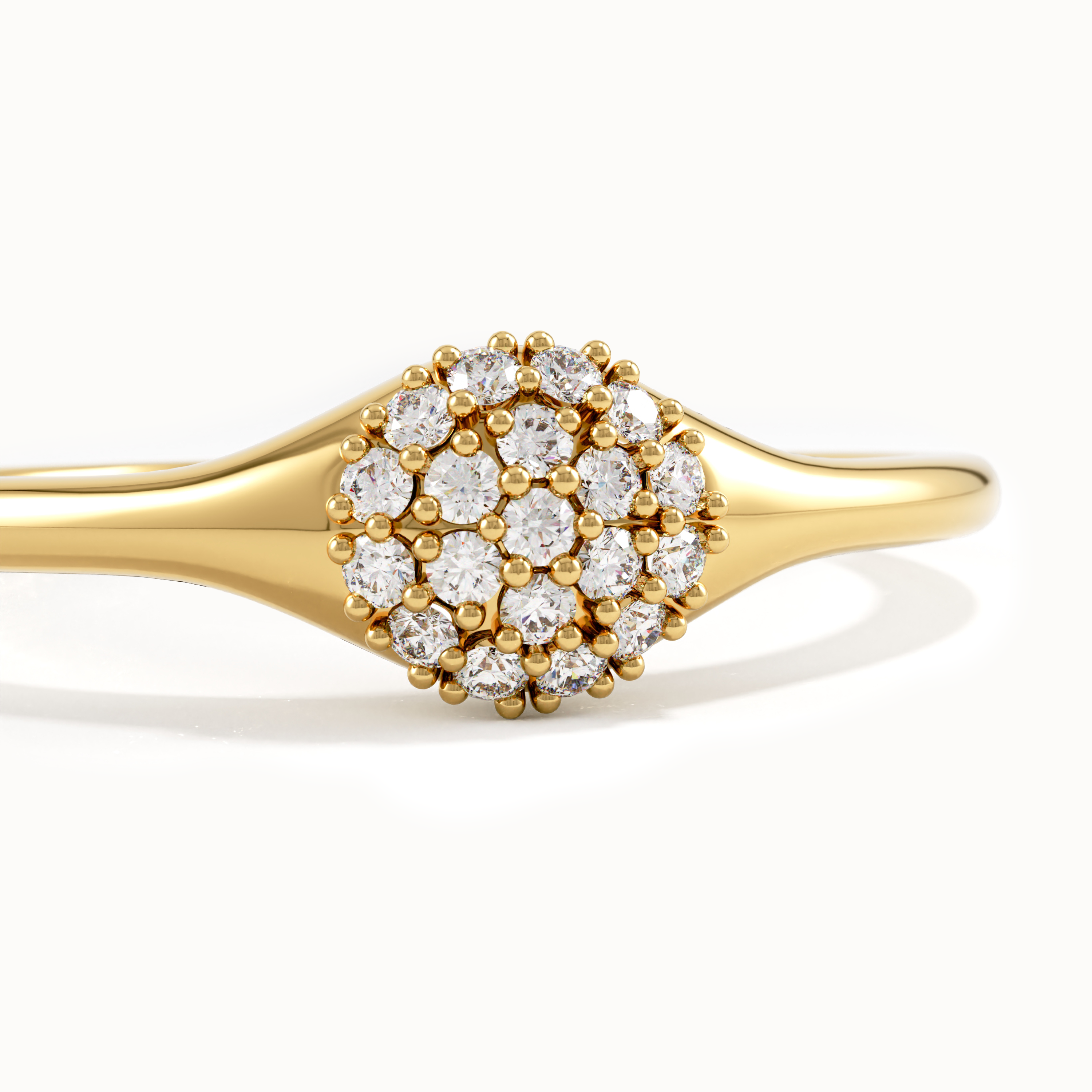 Pave Lab Diamond Pinky Ring for Women - BRENNMORE 