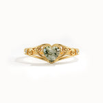 Heart Moss Agate Ring for Women - BRENNMORE 