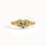 Heart Moss Agate Ring for Women - BRENNMORE 