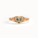 Heart Moss Agate Ring for Women - BRENNMORE 