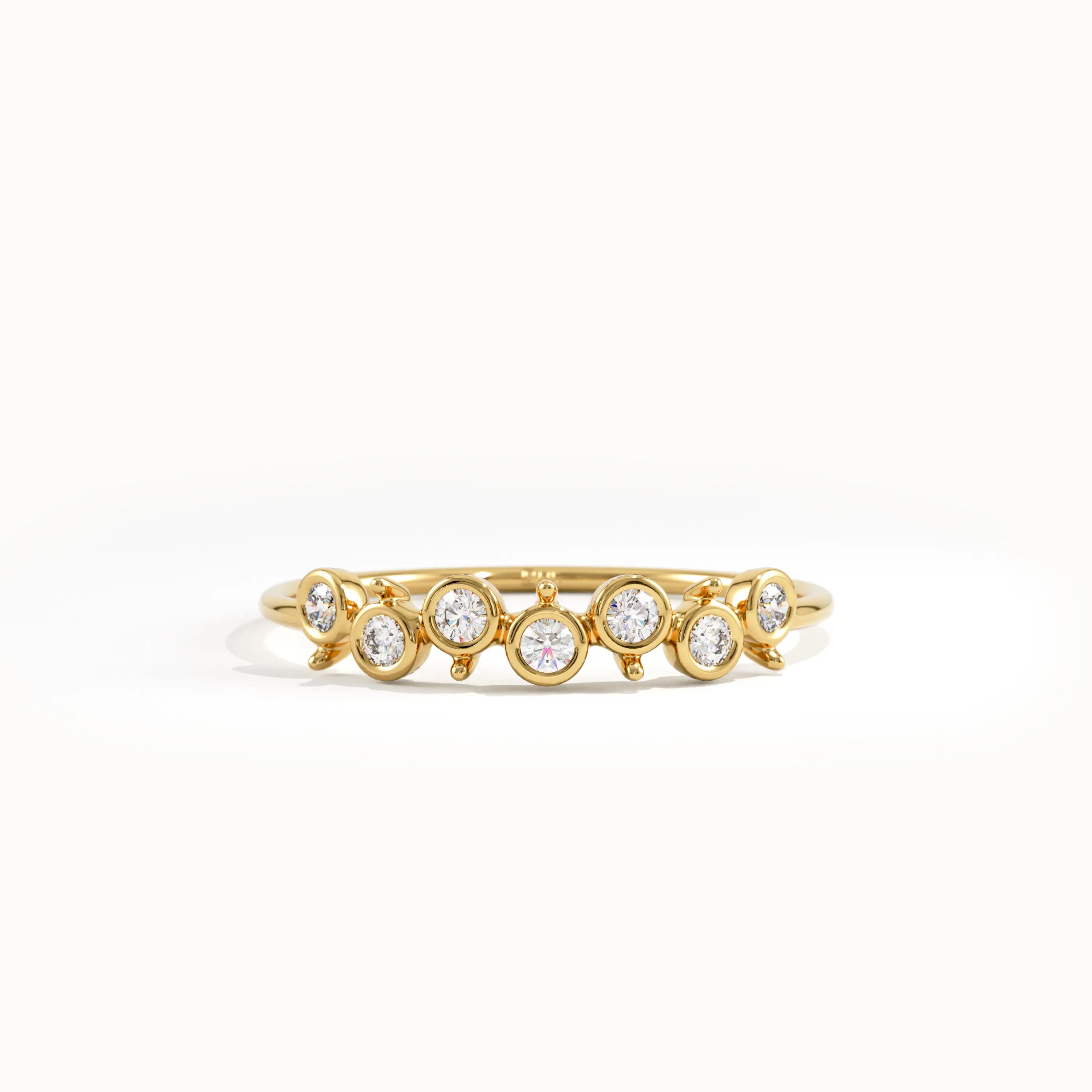 Bezel Lab Diamond Stackable Ring for Women - BRENNMORE