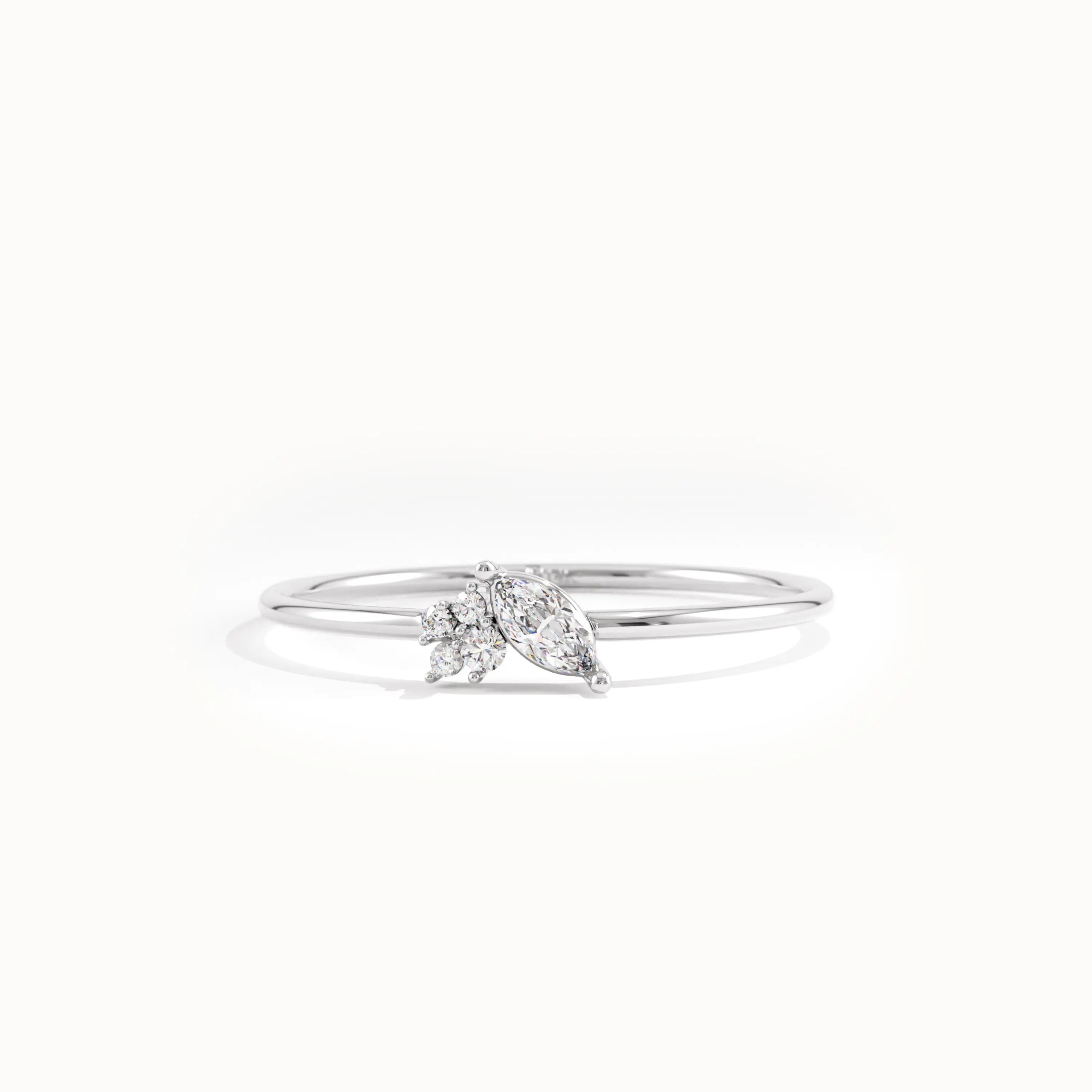 Marquise Lab Diamond Tiny Gold Ring