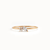 Marquise Lab Diamond Tiny Gold Ring - BRENNMORE