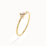 Marquise Lab Diamond Tiny Gold Ring