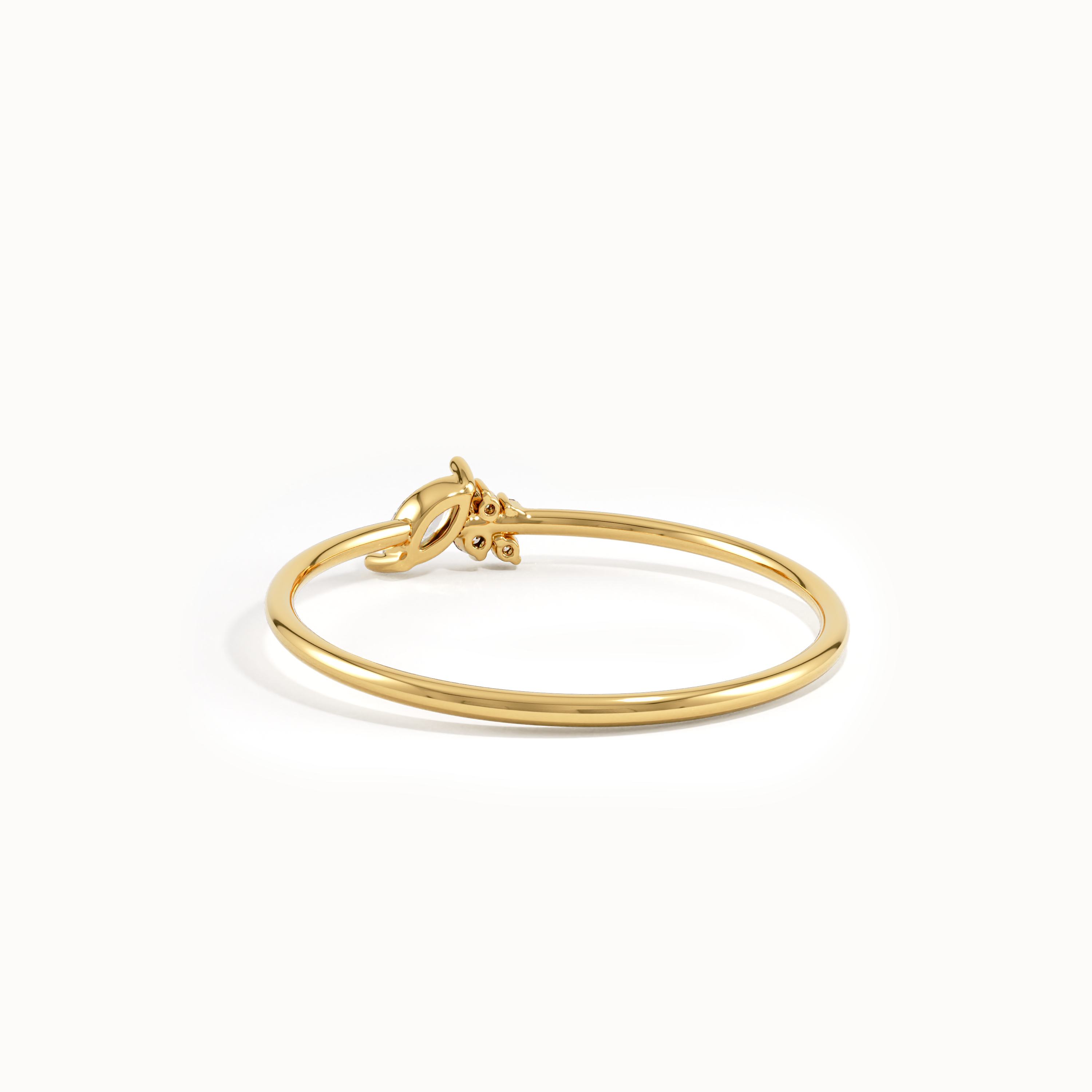 Marquise Lab Diamond Tiny Gold Ring - BRENNMORE